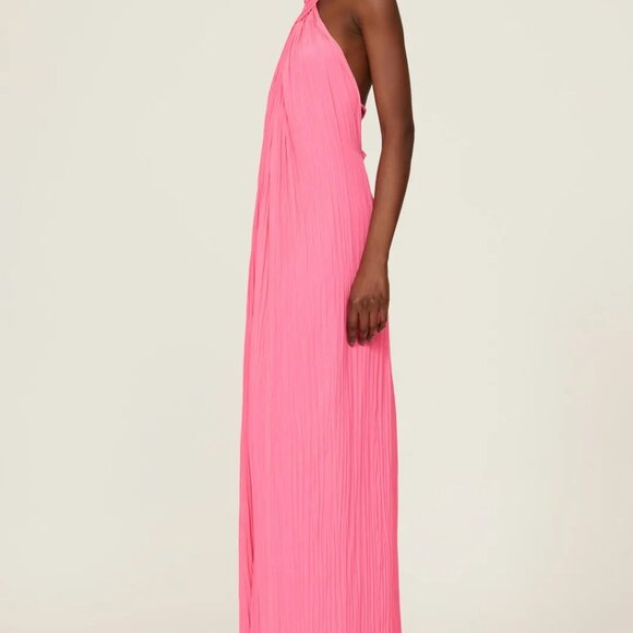 A.L.C Rio Gown, Pink Maxi Halter Low Back Gown, Size 10 - Picture 3 of 10